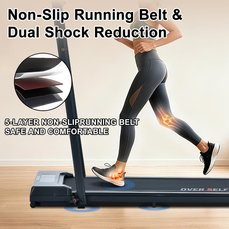 OVER SELF Walking Pad Treadmill, 6.2MPH Portable Folding Treadmill with Handle Remote Control, under Desk Treadmill Easy Storage Home Gym Fitness Equipment Workout Gear