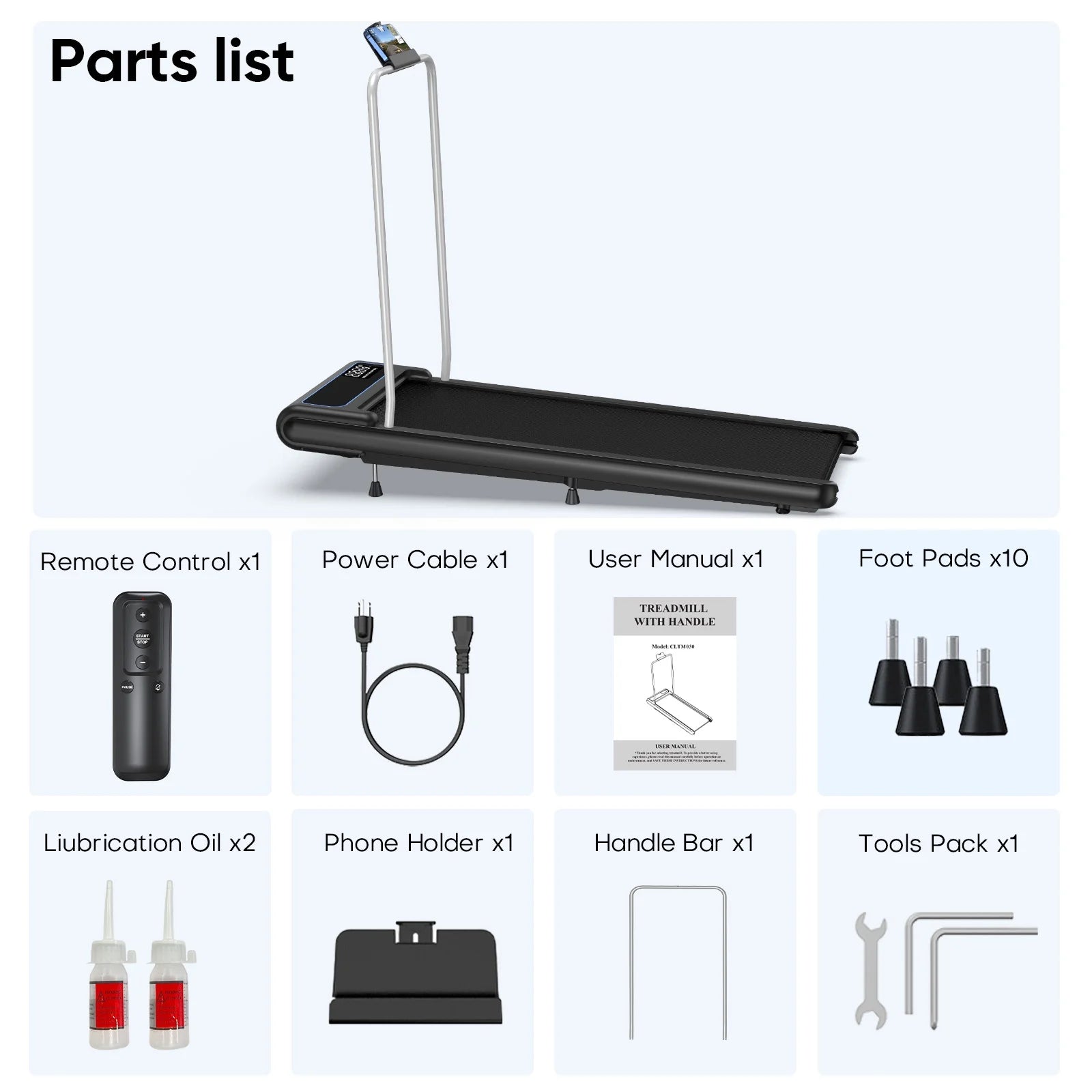 Walking Pad, 2.5 HP Treadmills for Home Small with Handles, 5 MPH under Desk Treadmill Walking Pad, 265 LBS