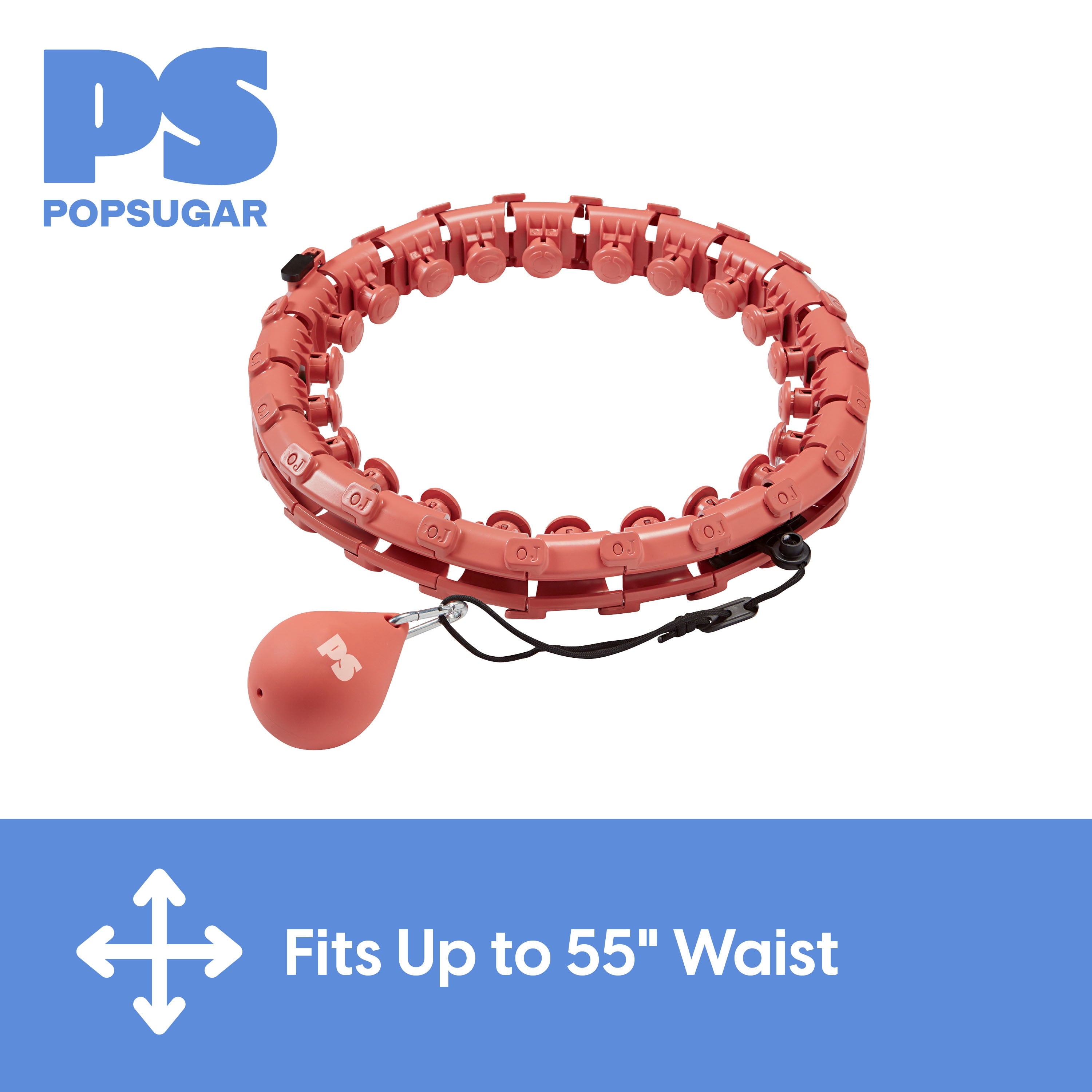 Adjustable Weighted Fitness Hoop, Coral