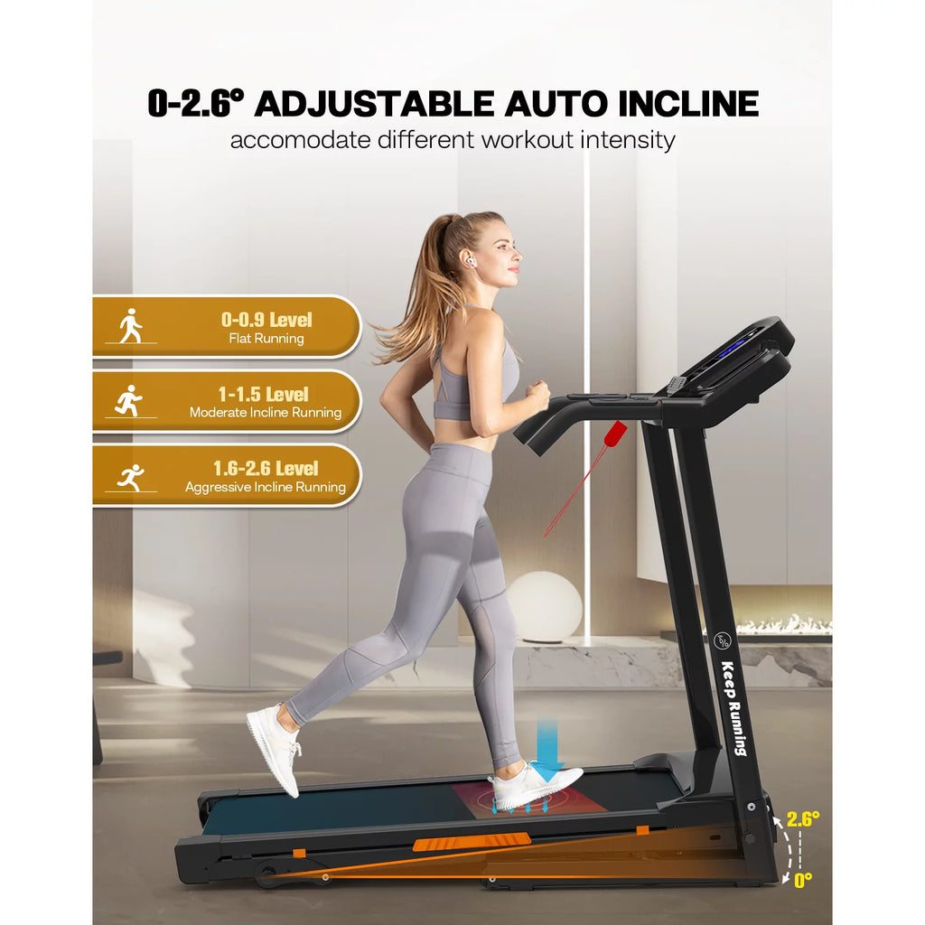 3.5HP Folding Treadmills for Home with 265Lb Capacity Bluetooth and Incline Portable Running Machine Electric Compact Treadmills Foldable for Exercise Home Gym Fitness Walking Jogging