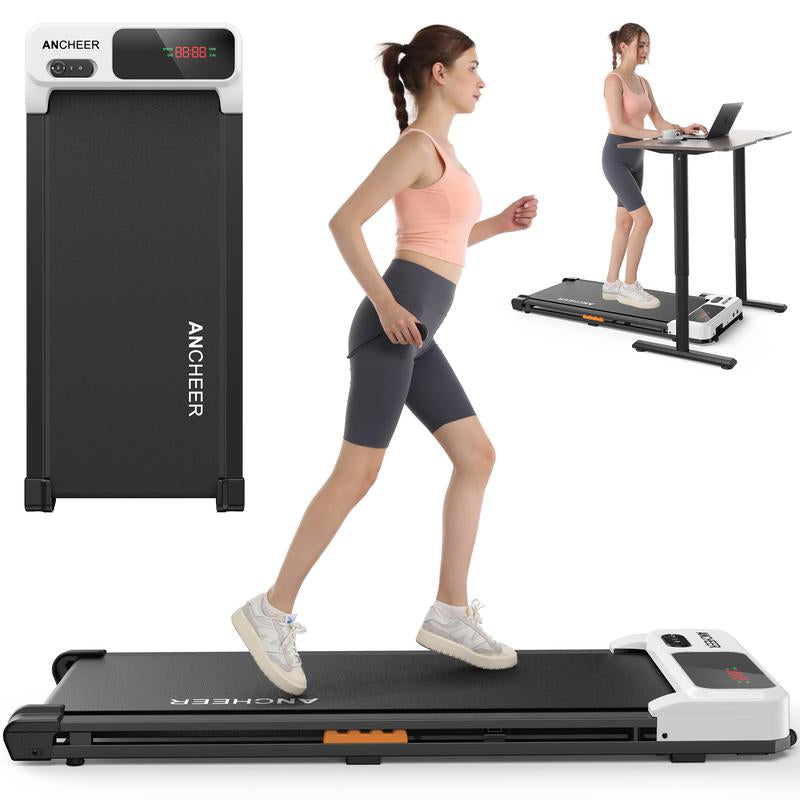 【Live】Ancheer Compact Treadmill - Bright Colors, Adjustable Speeds, and Cushioned Comfort for Home Fitness Enthusiasts Home Workout Equipment
