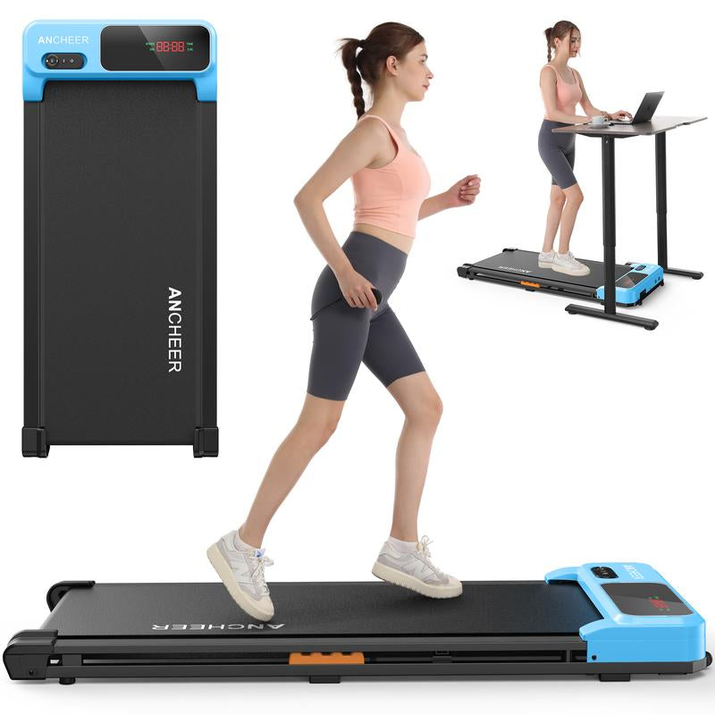 【Live】Ancheer Compact Treadmill - Bright Colors, Adjustable Speeds, and Cushioned Comfort for Home Fitness Enthusiasts Home Workout Equipment