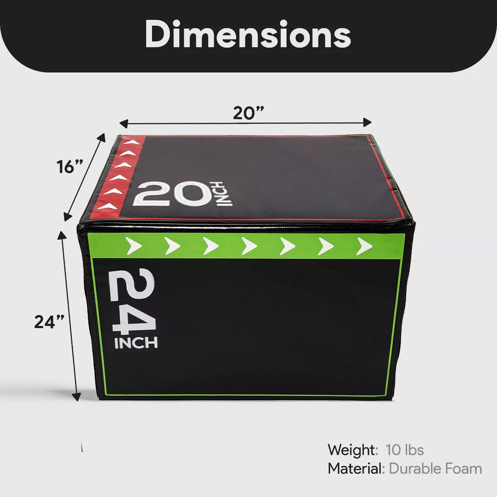 Balancefrom Fitness Versatile Durable Anti-Slip 3-In-1 Foam Plyometric Jumping Exercise Box