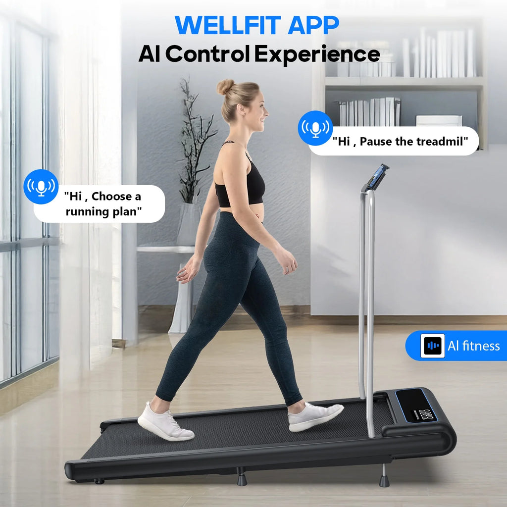 Walking Pad, 2.5 HP Treadmills for Home Small with Handles, 5 MPH under Desk Treadmill Walking Pad, 265 LBS