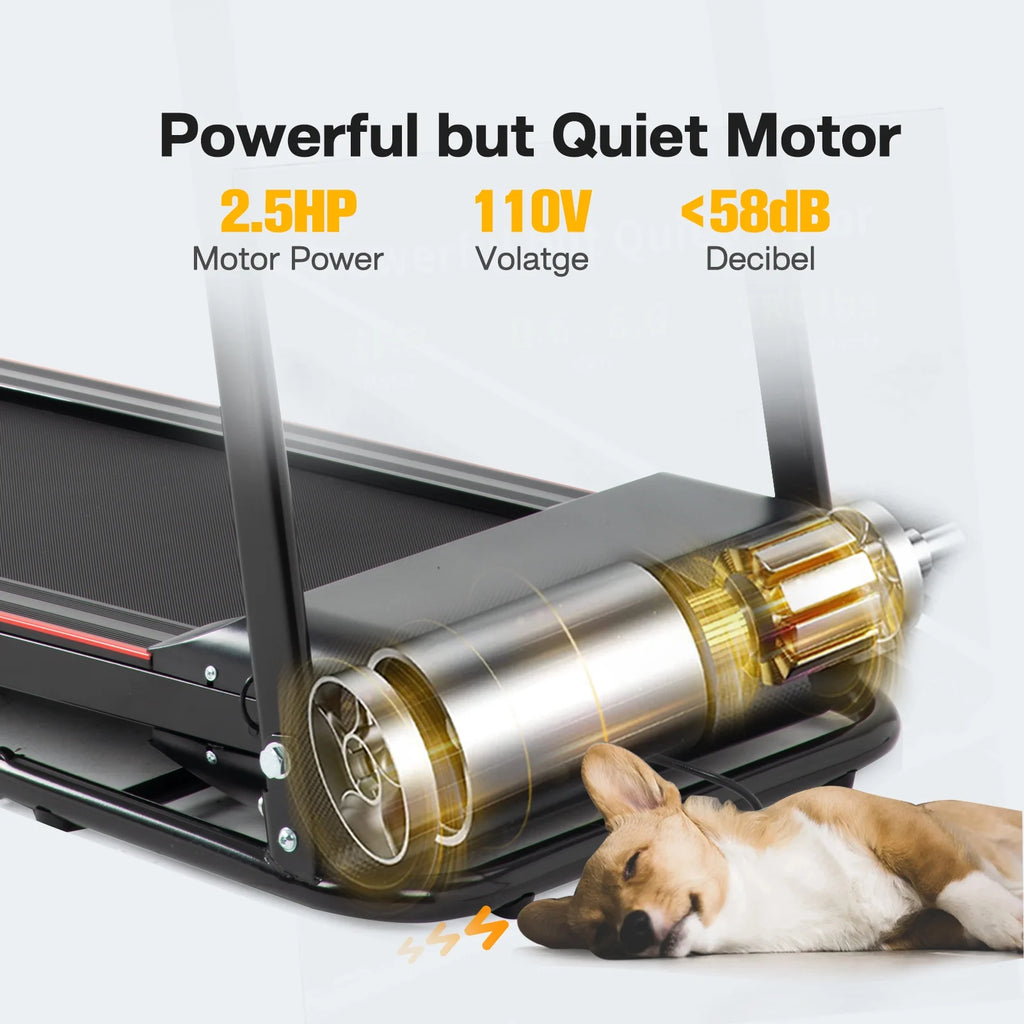 Swertoy 2.5HP Folding Treadmill Portable Running Walking Compact Exercise Machine with 12 Preset Program, LED Display, Easy Assembly for Home