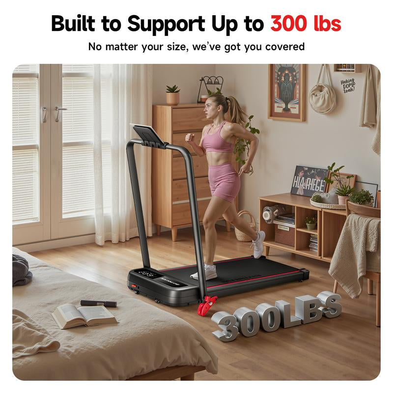 RHYTHM FUN Quiet Foldable Walking Treadmill with Remote – Exercise Treadmills Compact Running Pad for Apartment & Office,Gym Stuff Easy to Store under Desk, Incline Support, Space-Saving , Fallfreshness, No Installation Needed Treadmill for Home