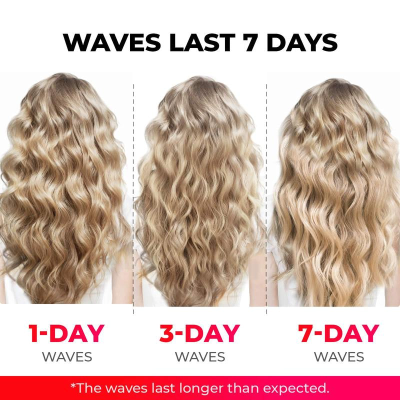 TYMO ROVY 1.25 Inch Beach Waves Curling Wand Ionic Hair Waver with Ceramic 3-Barrel Crimper Iron for Women Dual Voltage Anti-Scald Easy to Use Mermaid Hair Christmas Gifts