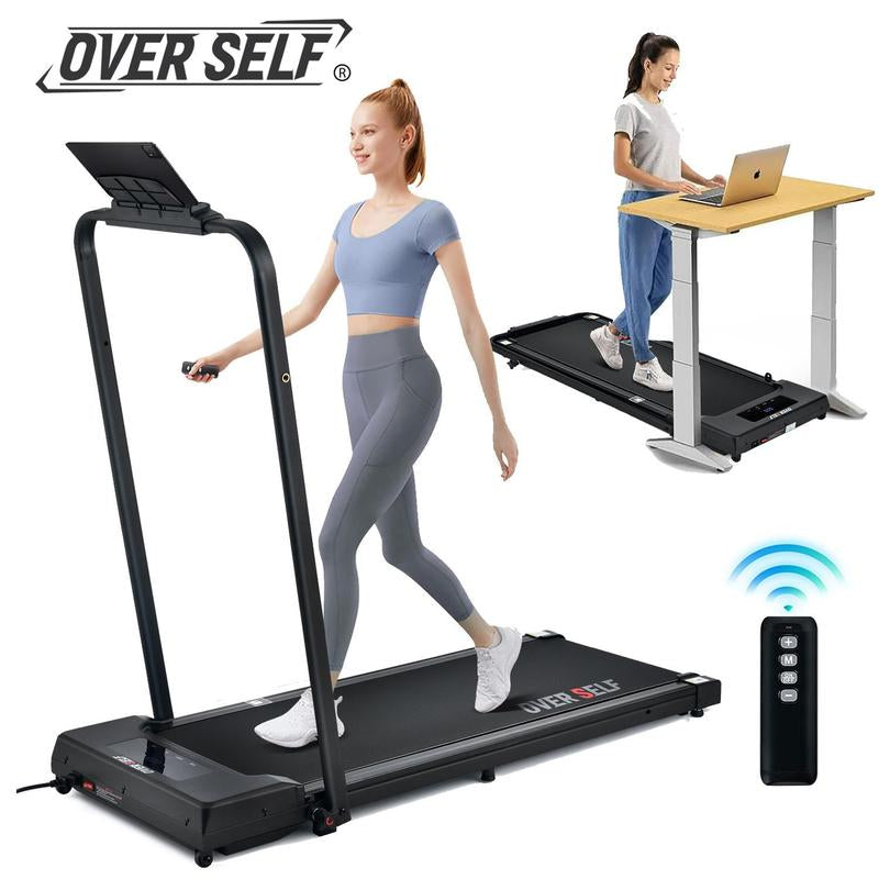 OVER SELF Walking Pad Treadmill, 6.2MPH Portable Folding Treadmill with Handle Remote Control, under Desk Treadmill Easy Storage Home Gym Fitness Equipment Workout Gear