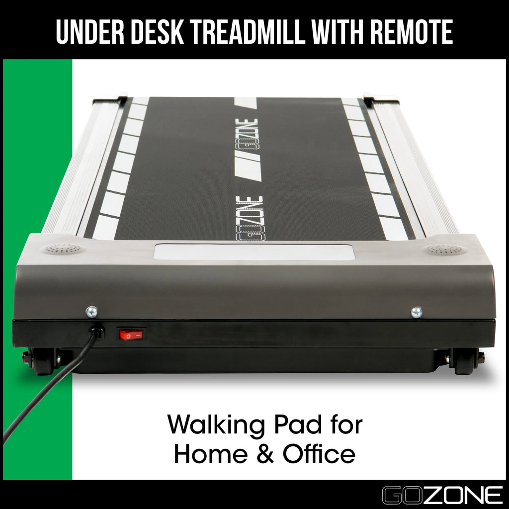 under Desk Exercise Treadmill with Remote, Walking Pad for Home and Office, Adjustable Speeds, White and Black