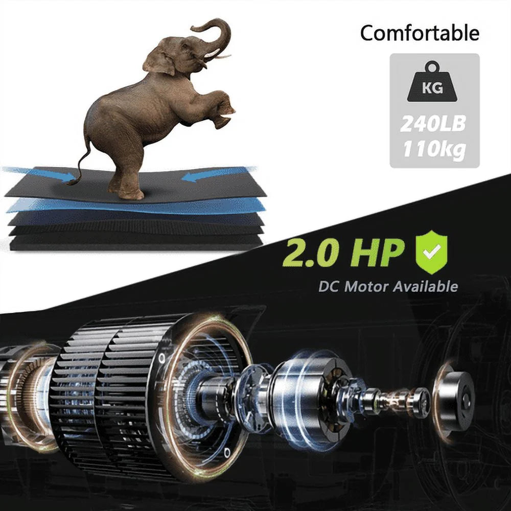 Foldable Treadmill with Incline, Fitshow App Folding Treadmill for Home Workout, Electric Walking Treadmill Machine 5" LCD Screen 250 LB Capacity Bluetooth Music