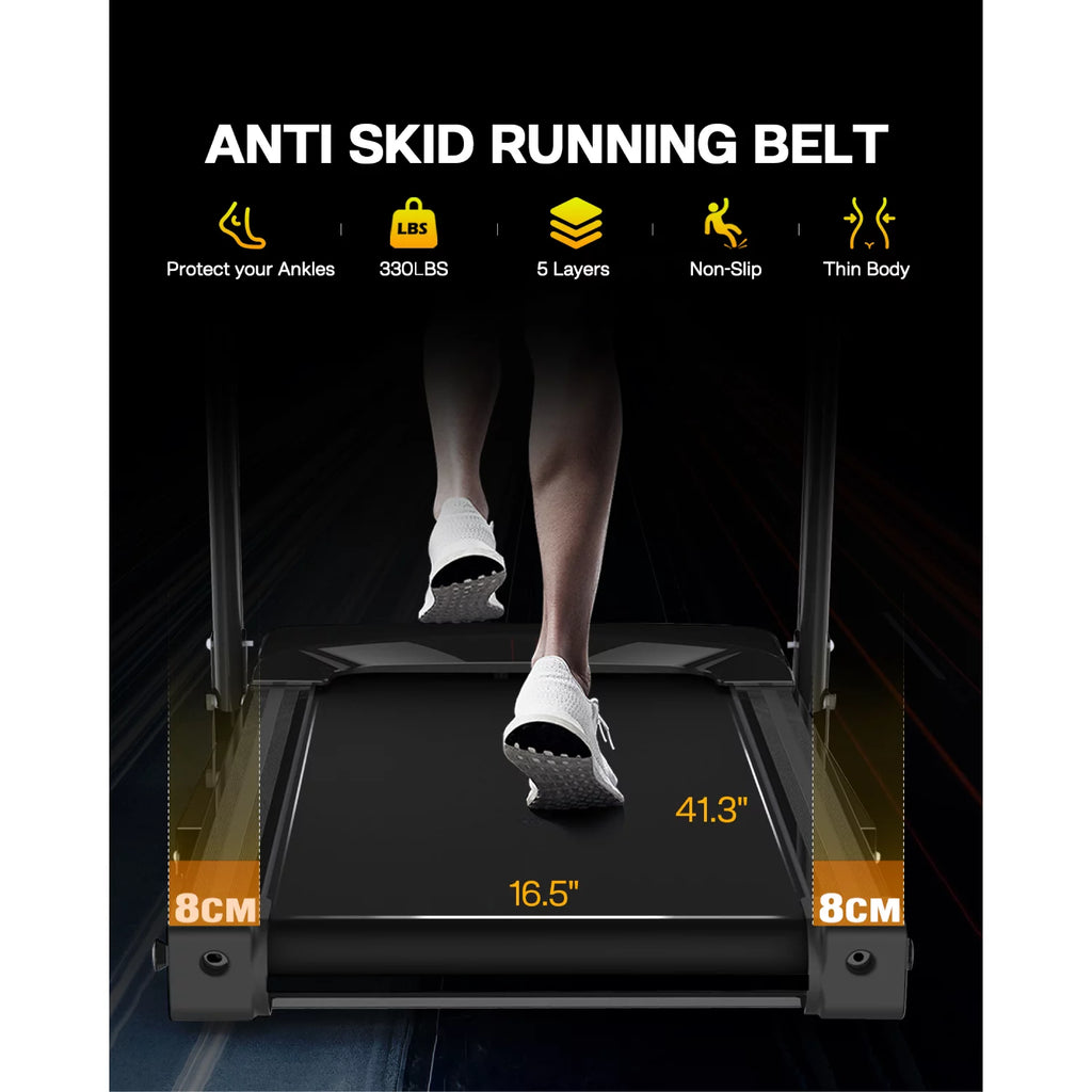 3.5HP Folding Treadmills for Home with 265Lb Capacity Bluetooth and Incline Portable Running Machine Electric Compact Treadmills Foldable for Exercise Home Gym Fitness Walking Jogging
