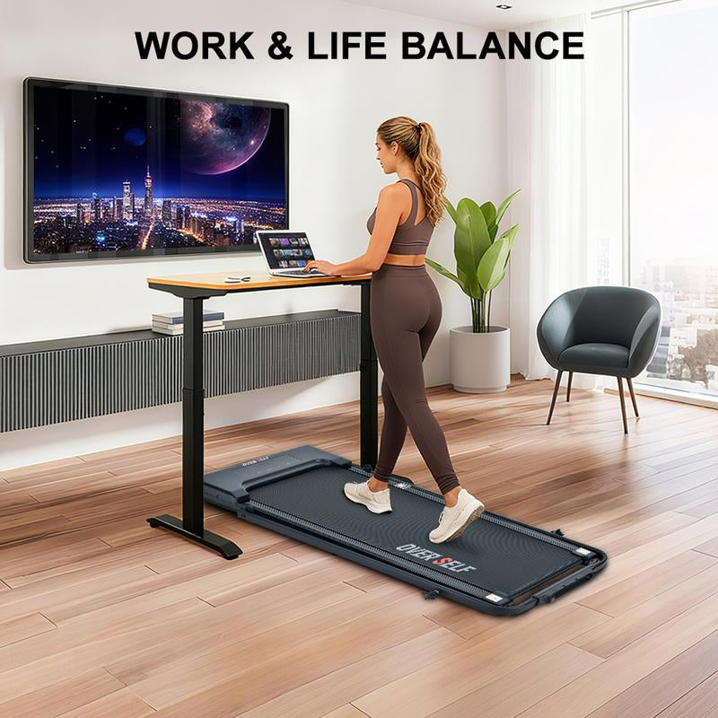 OVER SELF Walking Pad Treadmill, 6.2MPH Portable Folding Treadmill with Handle Remote Control, under Desk Treadmill Easy Storage Home Gym Fitness Equipment Workout Gear