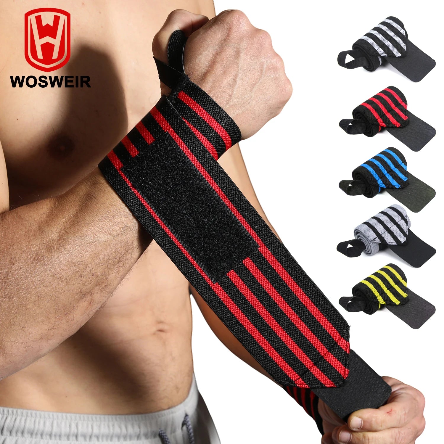 WOSWEIR-1 Pair Weightlifting Wristband, Wrist Wraps, Gym Fitness