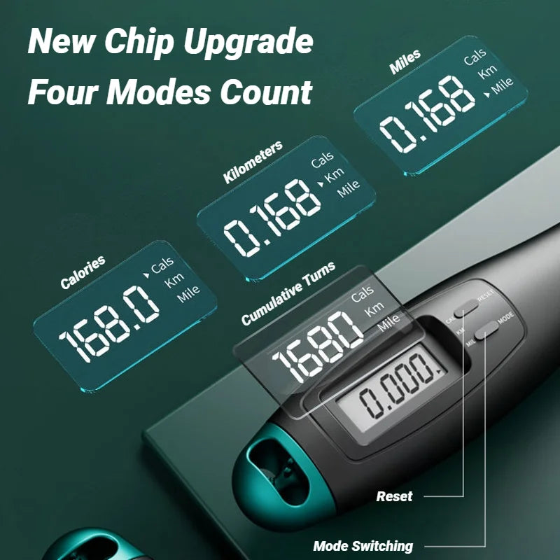 Counting Jump Rope Steel Skipping Exercise Adjustable Fitness Gym