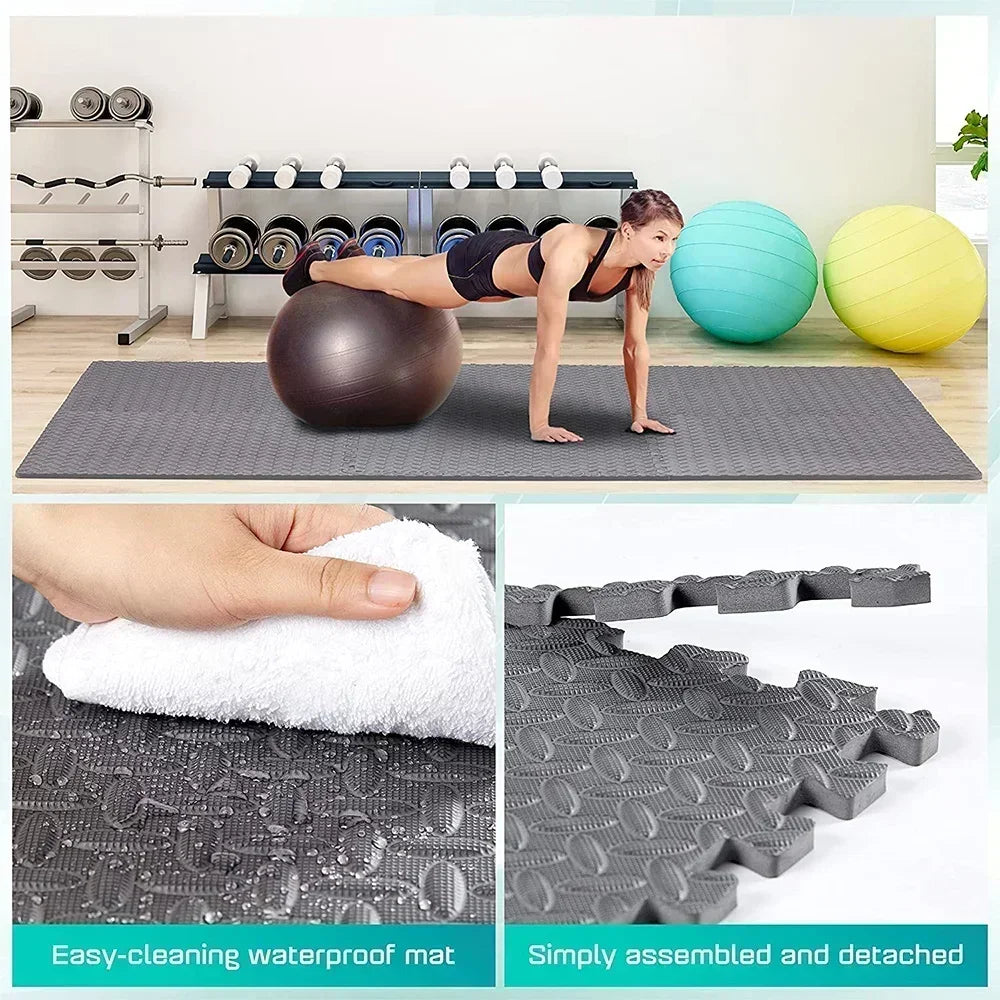 4~20Pcs Puzzle Fitness Mat, Eva Interlocking Foam Floor Tiles for Home
