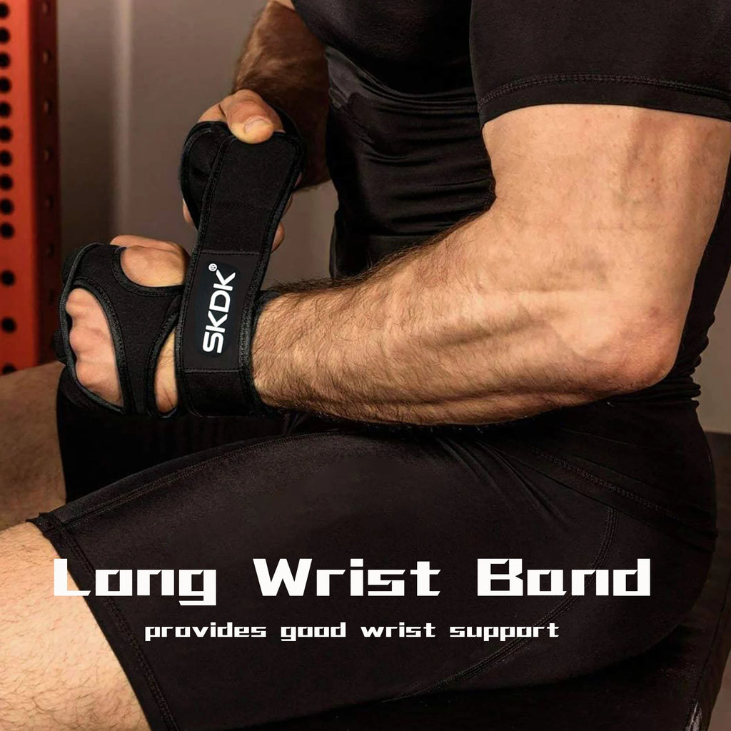 SKDK Weight Lifting Fitness Gloves With Wrist Wraps Silicone Gel Full