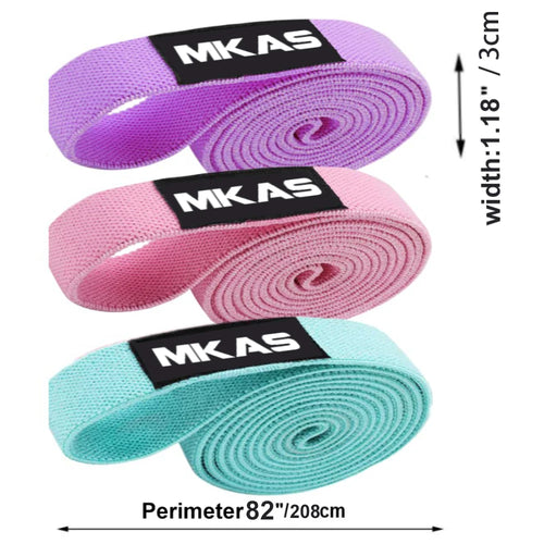 MKAS Long Resistance Loop Band Set Unisex Fitness Yoga Elastic Bands