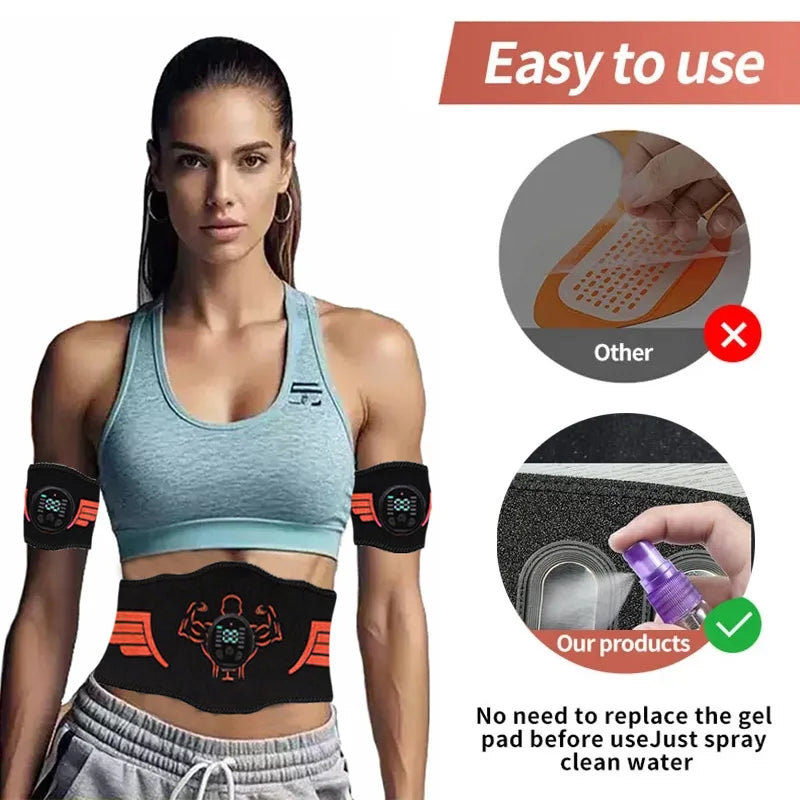 Abdominal Toning Belt Abs Trainer EMS Muscle Toner Body Massager