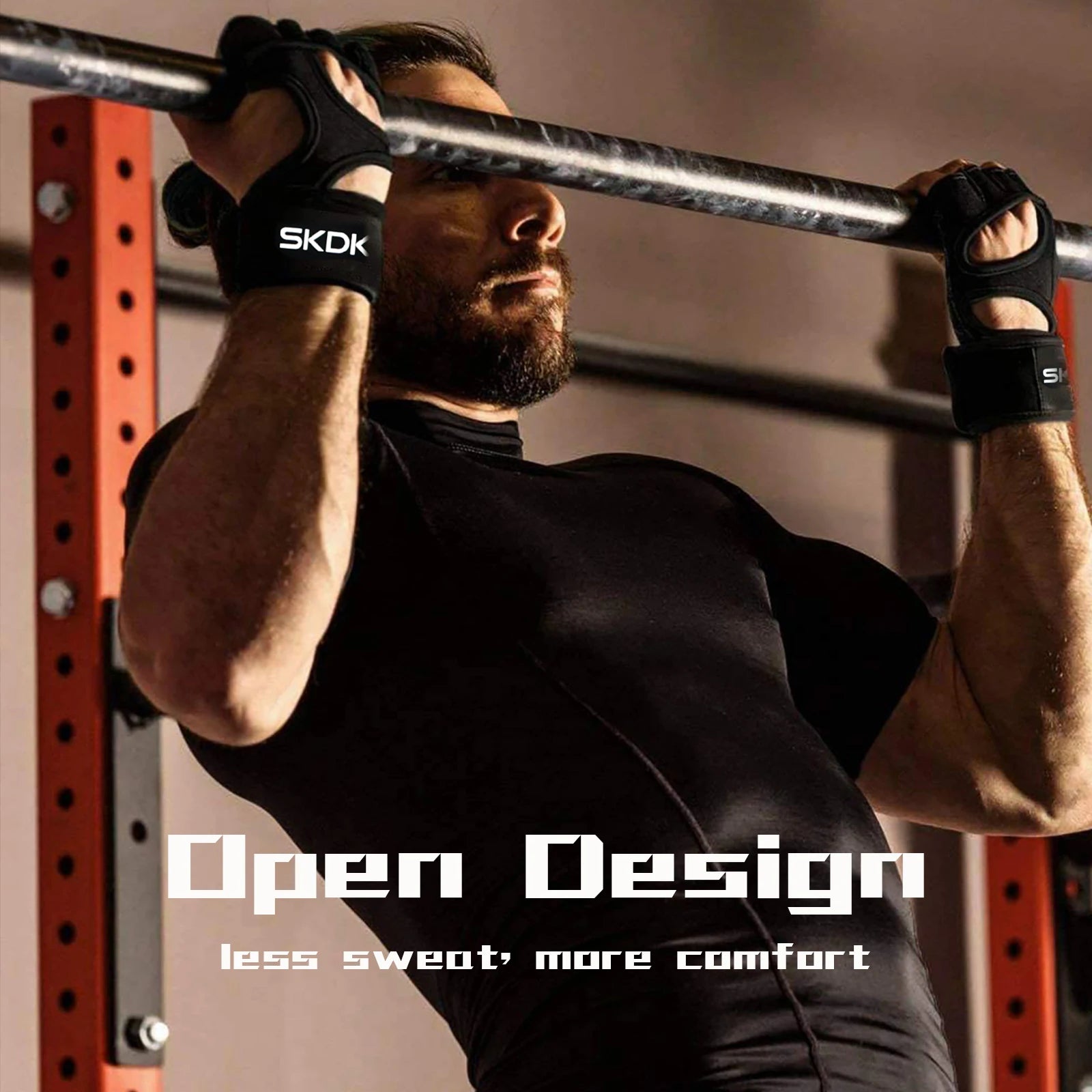 SKDK Weight Lifting Fitness Gloves With Wrist Wraps Silicone Gel Full