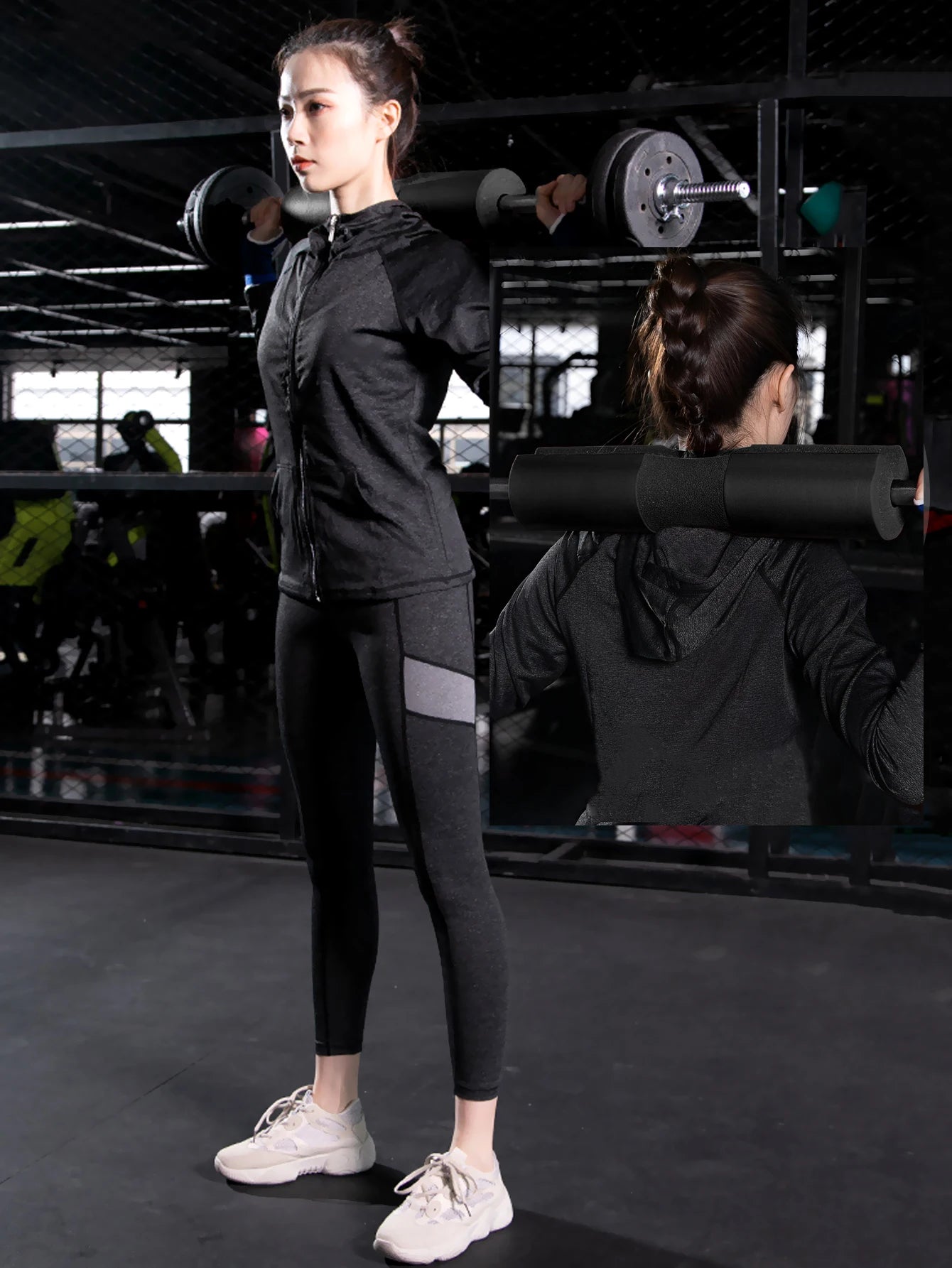 Barbell Squat Shoulder Pad,Hip Thrust Barbell Foam Cover, Weight