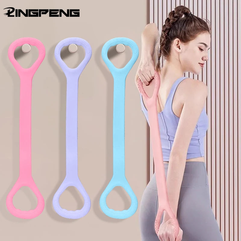 8 Fitness Workout Resistance Band Arm Back Shoulder Exercise Elastic