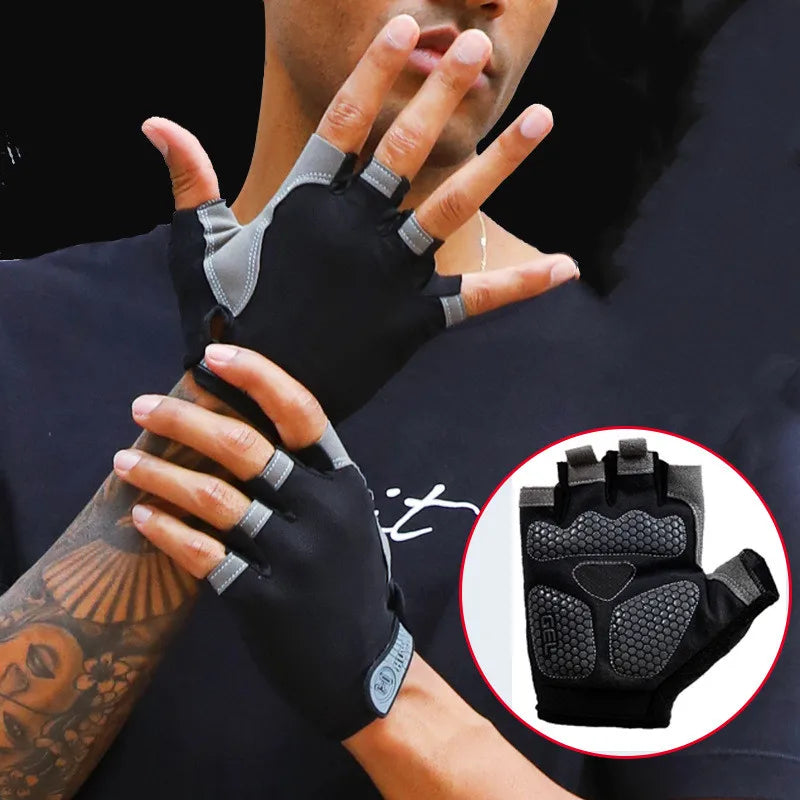 Gym Gloves Fitness Training Fingerless Men Women Bodybuilding Exercise