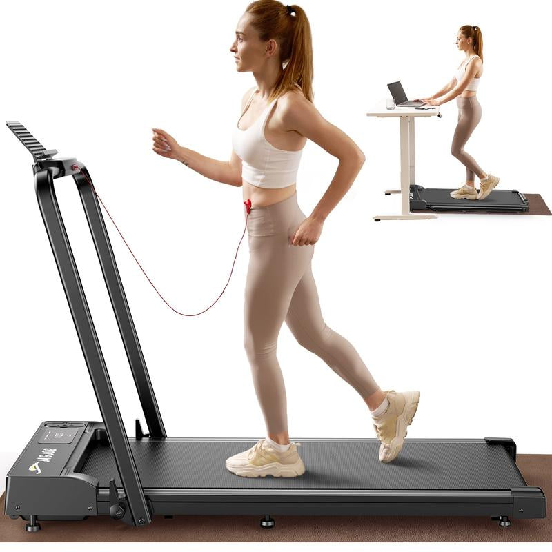 【Fitnessgift】Jagjog JT51 Foldable Treadmill Walking Pad Auto-Align Belt LED Display Knee Protection Remote Control Shock Proof Clear LED Tracking Home Fitness