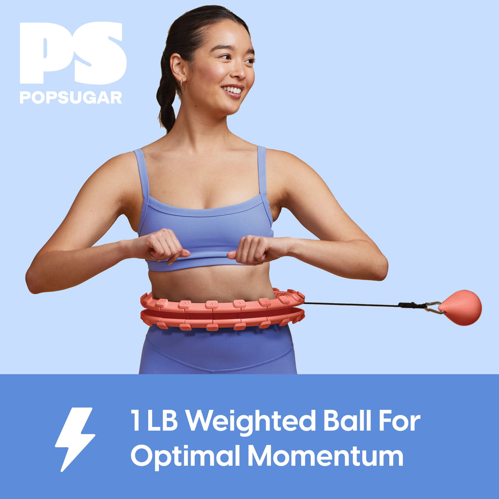 Adjustable Weighted Fitness Hoop, Coral