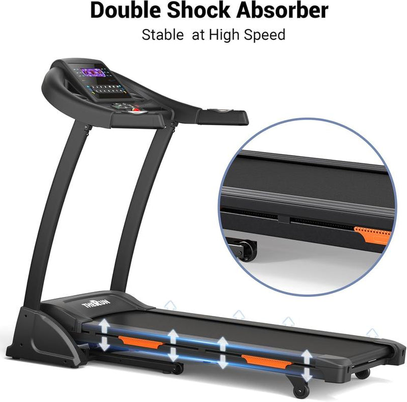 Incline Treadmill, Treadmill for Running and Walking, 300 Lbs Capacity Treadmill with Auto Incline, Wide Belt, 3.5HP, App, Heart Rate, Black Home Gym Equipment Home Exercise Equipment