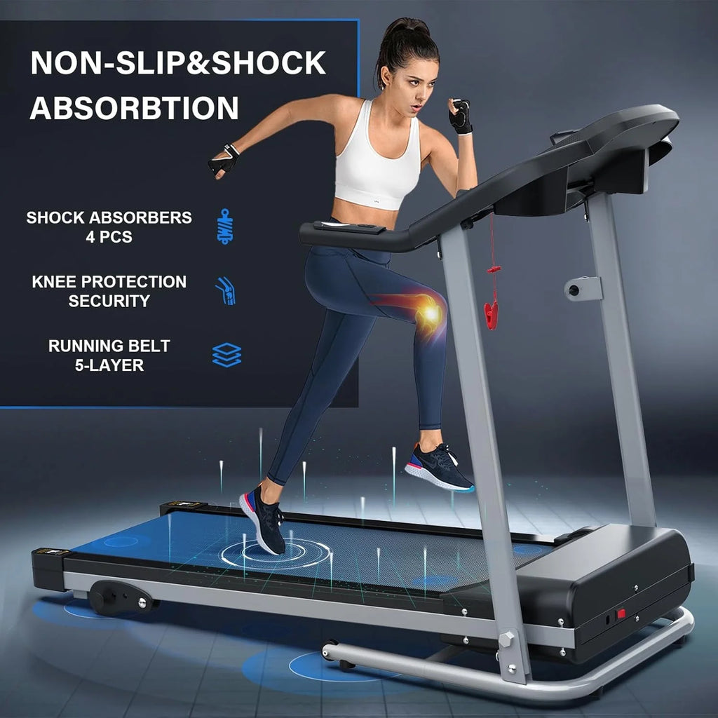 2.0HP Treadmill for Home Folding 240Lb Weight Capacity Walking Jogging Exercise Machine Health & Fitness Flexible Incline with HD Screen 3 Gear Adjustment Shock Absorber Running Belt