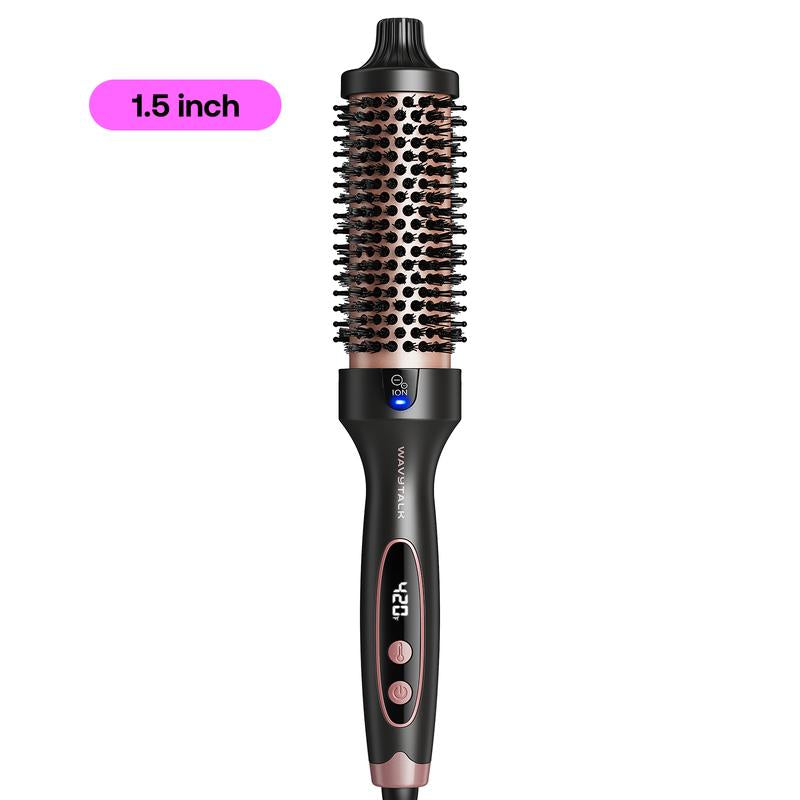 Wavytalk Blowout Boost Ionic Thermal Brush 1 1/2 Inch with LED Display, 300℉-420℉ for Different Hair Types, 120-240V Universal Voltage