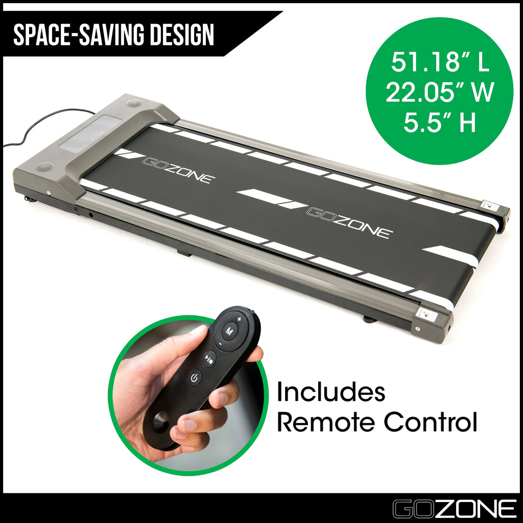 under Desk Exercise Treadmill with Remote, Walking Pad for Home and Office, Adjustable Speeds, White and Black