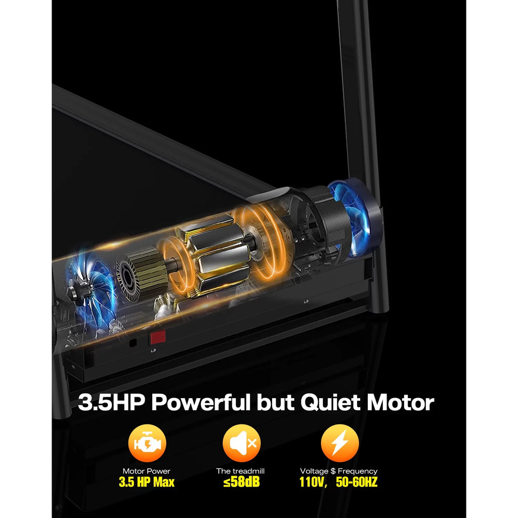 3.5HP Folding Treadmills for Home with 265Lb Capacity Bluetooth and Incline Portable Running Machine Electric Compact Treadmills Foldable for Exercise Home Gym Fitness Walking Jogging