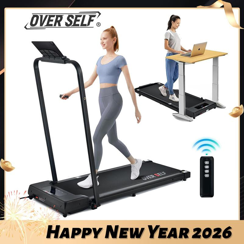OVER SELF Walking Pad Treadmill, 6.2MPH Portable Folding Treadmill with Handle Remote Control, under Desk Treadmill Easy Storage Home Gym Fitness Equipment Workout Gear