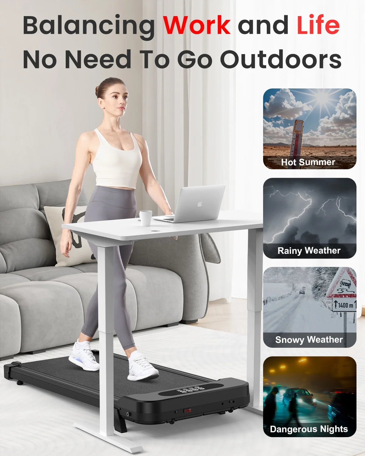 Incline Walking Pad, 4 in 1 under Desk Treadmill with Remote Control and LED Display, Compact Treadmill for Home & Office, Black