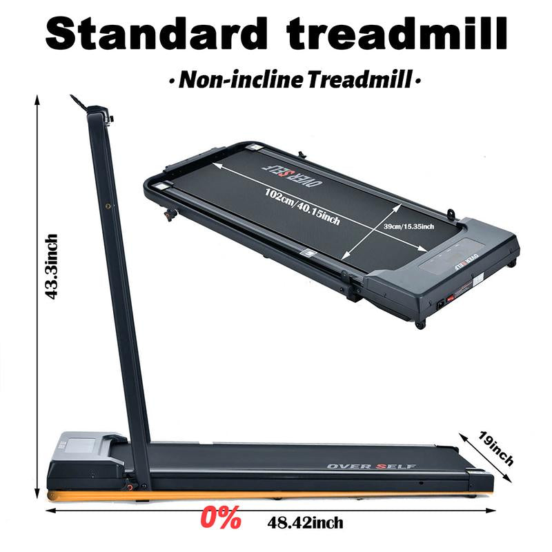 OVER SELF Walking Pad Treadmill, 6.2MPH Portable Folding Treadmill with Handle Remote Control, under Desk Treadmill Easy Storage Home Gym Fitness Equipment Workout Gear